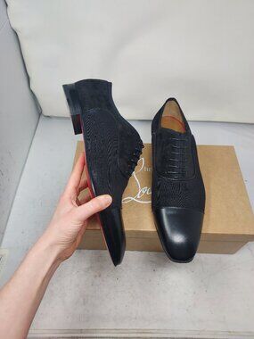 Christian Louboutin MENS Black Leather Greggo Oxford Shoe